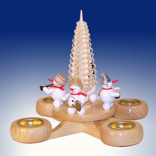 Rudolphs Schatzkiste Weihnachtsdekoration Adventsleuchter mit Schneemänner bunt BxHxt 22,5x22,5x22,5cm NEU Adventskranz Kerze Kerzenleuchter Leuchter Wachskerze Kirche Holz Weihnachten Seiffen von Rudolphs Schatzkiste