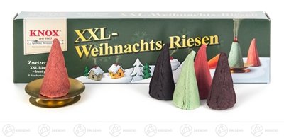 Rudolphs Schatzkiste Zubehör Knox Räucherkerzen XXL-Weihnachtsriesen (5), inkl. Glimmschale Breite x Höhe x Tiefe 2,4 cmx4,7 cmx2,4 cm NEU Erzgebirge Räucherkegel von Rudolphs Schatzkiste