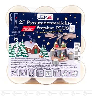 Rudolphs Schatzkiste Zubehör Pyramidenteelichte in Acrylhülle (27) UK 24 Breite x Höhe ca 4 cmx2 cm NEU Erzgebirge Kerze Wachskerze von Rudolphs Schatzkiste