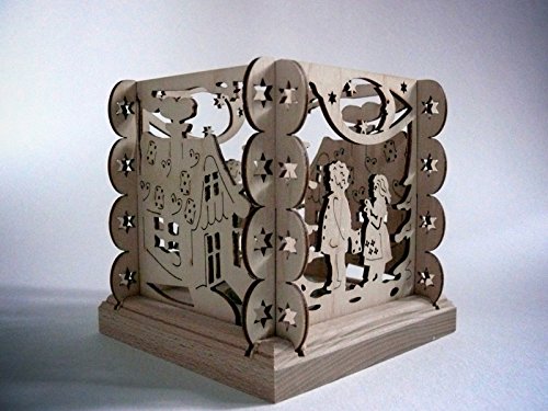 Teelichthalter Hänsel und Gretel (L/H/T):11,5cmx11,5cmx11,5cm NEU Märchen Grimm Motivleuchte Lichtbogen Schwibbogen Holz Erzgebirge Seiffen Beleuchtung Weihnachten Geschenke Weihnachtsmann Ruprecht von Rudolphs Schatzkiste