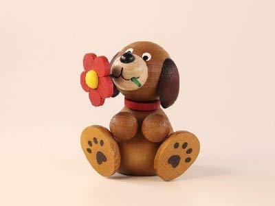 Ulrich Kunsthandwerk Holztier Hund Lumpi mit Blume Breite 6,5 cm x 7,0 cm NEU Holzfigur Miniatur Ulrich Kunsthandwerk Holztier Hund Lumpi mit Blume Breite 6,5 cm x 7,0 cm NEU Holzfigur Miniatur von Rudolphs Schatzkiste