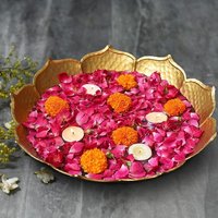 Handgefertigtes Dekoratives Gold Lotus Geformt Urli, Schale Für Blumen Und Kerzen Floating Pot Home & Office Dekorative | Pooja Thaii| Urne| Diwali von RudraHandicrafts