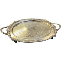 Versilbertes Vintage Tablett 55cmx33cm von RueClervintage