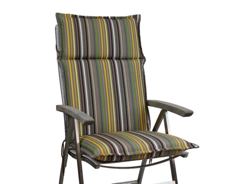 Rübeling Hochlehnerauflage Sunbrella Confetti Gelb, Reissverschluß-Kissen von Rübeling