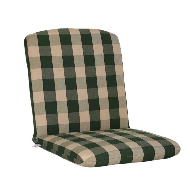 Rübeling Polsterauflage Karo Grün - 91cm (Rücken 48cm / Sitz 43cm) Breite 46cm, UV-beständig von Rübeling