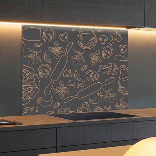 Spritzschutz Küchenrückwand Glas 100 x 40 cm Backen & Kochen, Küchenwand Wandschutz, Herd Spritzschutz, Rückwand Küche Glas, Pfannenspritzschutz - RUECKWAND24 von Rückwand24