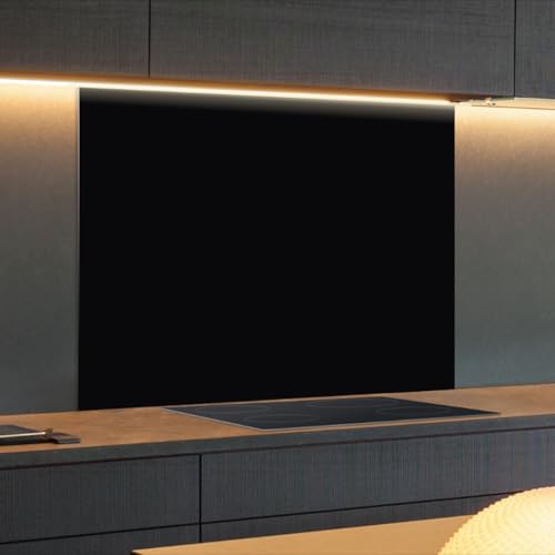 Rückwand24 Spritzschutz Küchenrückwand Alu Classic 80 x 40 x 0,3 cm Tiefschwarz, Küchenwand Wandschutz, Herd Spritzschutz, Rückwand Küche, Pfannenspritzschutz von Rückwand24