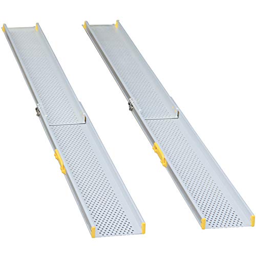 Ruedamann Aluminium Premium Teleskoprampe - bis 243,8 cm (MR10719-8) - Rollstuhlrampe - Schwellenrampe - Auffahrschiene - Tragkraft ca. 272 kg von Ruedamann