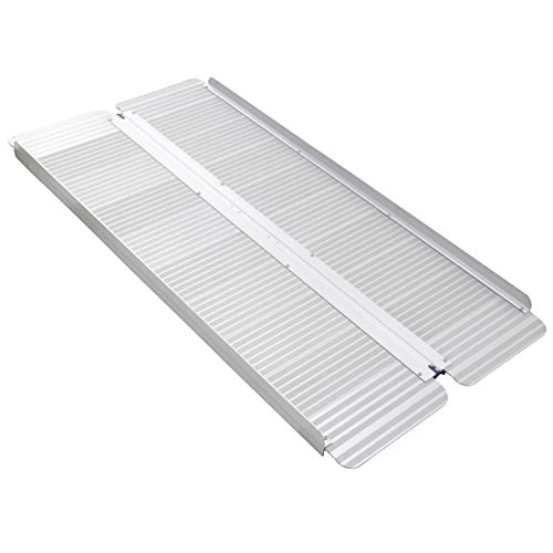 Rollstuhlrampe – Aluminiumschiene mit Rand – klappbar – faltbar – Schwellenrampe – bis 272 kg – 182,8 x 70,1 x 4,5 cm (MR607M-6) von Ruedamann