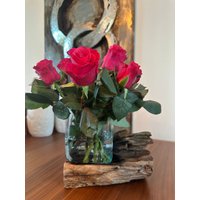 Holz Und Glas Gefäß Rund 1 von RuegenDesign