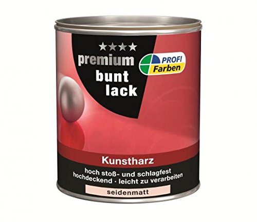 ProfiFarben Premium Buntlack Kunstharz seidenmatt 0,75 L Farbwahl, Farbe (RAL):RAL 3000 Feuerrot von Rühl