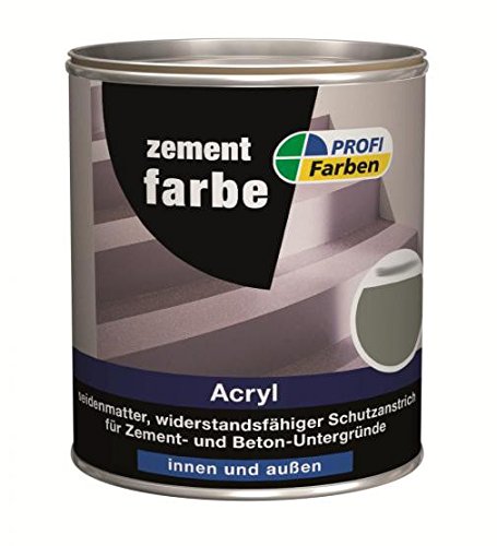 ProfiFarben Zementfarbe Acryl seidenmatt 2,5 L Farbwahl, Farbe (RAL):RAL 7032 Kieselgrau von Rühl