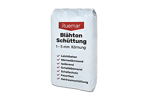 Blähton Trockenschüttung Dämmschüttung 1-5 mm Körnung 50l Beutel Ausgleichsschüttung mit Trittschalldämmung Schüttdämmung Blähton 50l Sack von Ruemar