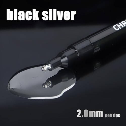Rufevee 5 Stück Chrom Spiegel Marker Stift 2mm DIY Reflektierende Farb stifte Permanent Gold Silber Kupfer Marker Modell Malerei Markierung von Rufevee