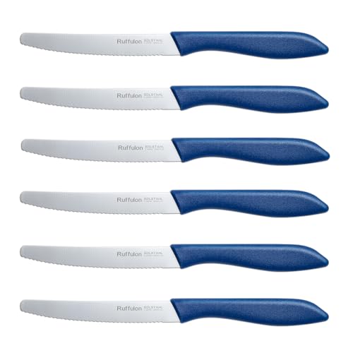 Brotmesser,6 teilig,Ruffulon Brötchenmesser Set,23 cm Bread Knife,Brot Messer Wellenschliff aus Edelstahl,Scharfe Messer Set,Kunststoffgriff,Blau Messerset,Spülmaschinenfest Brotmesser,6 teilig,Ruffulon Brötchenmesser Set,23 cm Bread Knife,Brot Messer Wellenschliff aus Edelstahl,Scharfe Messer Set,Kunststoffgriff,Blau Messerset,Spülmaschinenfest von Ruffulon