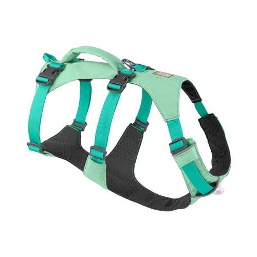 Ruffwear Flagline Hundegeschirr mit Griff, Lleichtes, Verstellbares Gehgeschirr, 3 Leinenbefestigungspunkte, verstärktes Gurtband und starker V-Ring aus Metall, Sage Green (Small, 56–69 cm) von RUFFWEAR