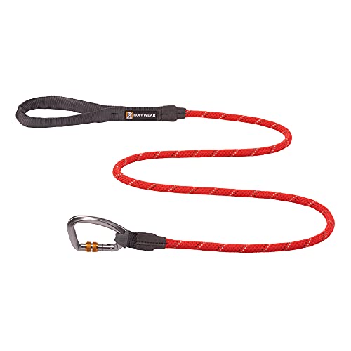 RUFFWEAR Knot-a-Leash, reflektierende Hundeleine aus Seil mit Karabinerhaken, Länge: 1,5 m, Stärke: 11 mm, Red Sumac von RUFFWEAR