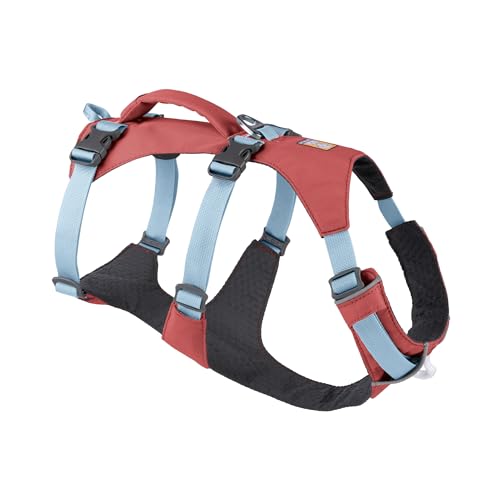 Ruffwear Flagline Hundegeschirr mit Griff, Lleichtes, Verstellbares Gehgeschirr, 3 Leinenbefestigungspunkte, verstärktes Gurtband und starker V-Ring aus Metall, Salmon Pink (Medium, 69-81cm) von RUFFWEAR