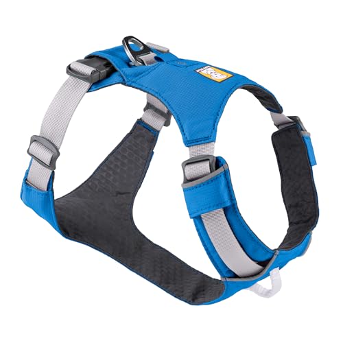 RUFFWEAR Hi & Light Dog Harness, No Pull Harness for Dogs Small, Medium Large & XL. Fully Adjustable Lightweight Harnesses with Aluminium Lead Attachment Portal & ID Bag, Blue Dusk (S, 56-69cm) von RUFFWEAR