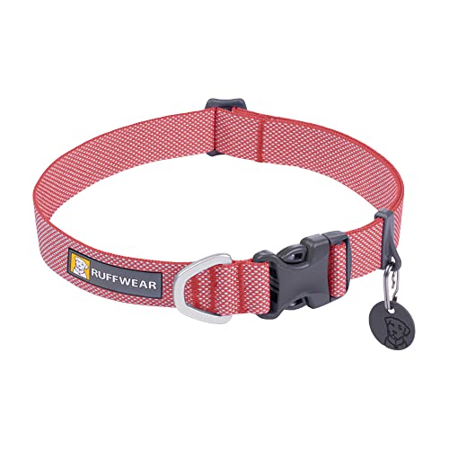 RUFFWEAR Hundehalsband Hi & Light, ultrastark und leicht, Starkes Tubelok-Gewebe, Aluminium-Leinenbefestigungsring und Schnalle, stilvolles Halsband, Salmon Pink (L, 51-66cm) von RUFFWEAR