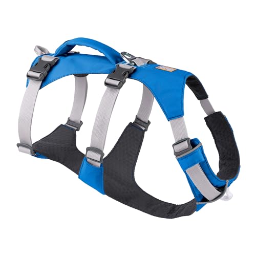 Ruffwear Flagline Hundegeschirr mit Griff, Lleichtes, Verstellbares Gehgeschirr, 3 Leinenbefestigungspunkte, verstärktes Gurtband und starker V-Ring aus Metall, Blue Dusk (XX Small, 33-43cm) von RUFFWEAR