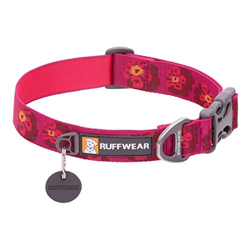 RUFFWEAR Flat Out Collar, Klassisches Hundehalsband für Große bis Sehr Große Hunderassen, Einstellbare Passform, Größe L (51-66 cm), Alpenglow Burst von RUFFWEAR