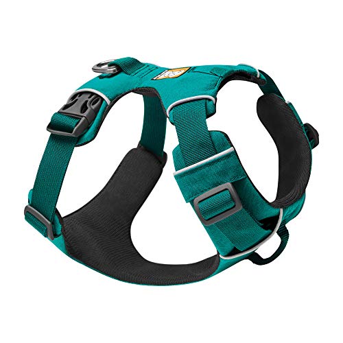 RUFFWEAR Front Range Hundegeschirr mit Brustring, Reflektierendes Gepolstertes Anti-Zieh-Geschirr, Aurora Teal, XXS von RUFFWEAR