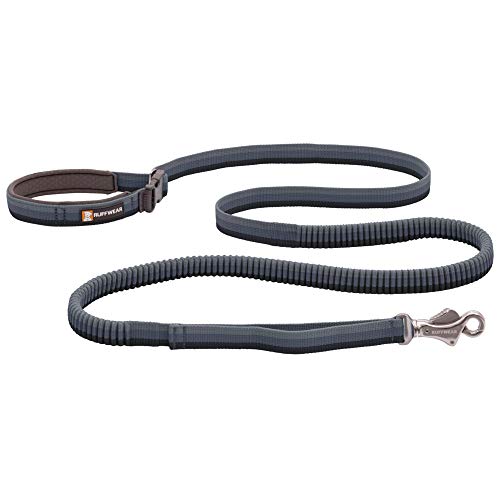 Ruffwear, Roamer Bungee-Hundeleine zum Laufen, Radfahren oder Wandern, kann mit der Hand oder ohne Hände verwendet Werden, Grey Granite, 7.3-11ft von RUFFWEAR