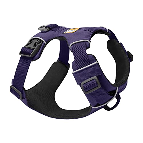 RUFFWEAR Front Range Hundegeschirr mit Brustring, Reflektierendes Gepolstertes Anti-Zieh-Geschirr, Purple Sage, L/XL von RUFFWEAR