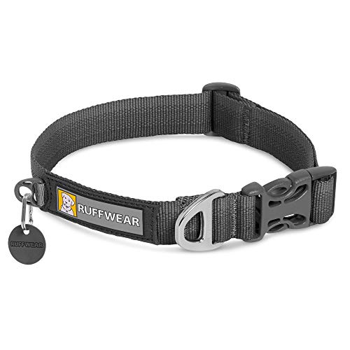 RUFFWEAR Front Range Hundehalsband, Robustes Tubelok-Gewebe, Aluminium-Leinenbefestigung & Schnalle, Helles, Stilvolles & Langlebiges Halsband für den Alltag, Twilight Gray (Größe L, 51-66cm) von RUFFWEAR