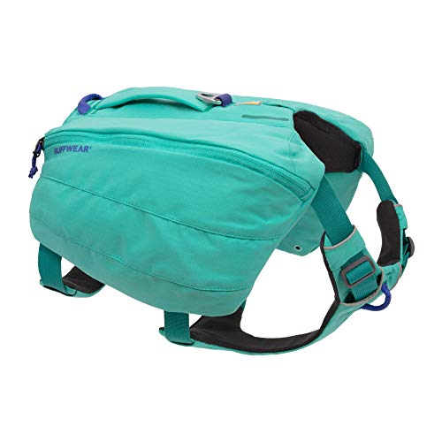 RUFFWEAR Hunderucksack, Bequeme Satteltasche für Tageswanderungen und Längeres Tragen, Für Große bis Sehr Große Hunderassen, Front Range Day Pack, Farbe Aurora Teal, Größe L/XL von RUFFWEAR