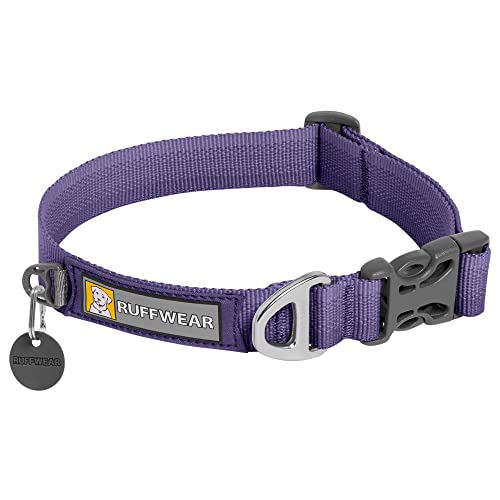 RUFFWEAR Front Range Hundehalsband, Robustes Tubelok-Gewebe, Aluminium-Leinenbefestigung & Schnalle, Helles, Stilvolles & Langlebiges Halsband für den Alltag, Purple Clay (Größe L, 51-66cm) von RUFFWEAR