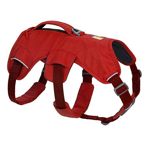 RUFFWEAR Mehrzweck-Hundegeschirr mit Griff, Web Master, verstellbares, Geschirr, 2 Leinenbefestigungen, für den täglichen Gebrauch, Red Sumac, L/XL von RUFFWEAR