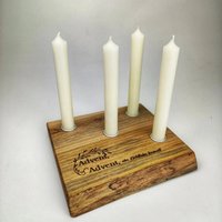 Adventskranz Aus Nussbaum, Baumkante, Adventsbrett von Rufishoiz