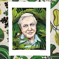 Sir David Attenborough Portrait Kunstdruck von RufusTigerStudio