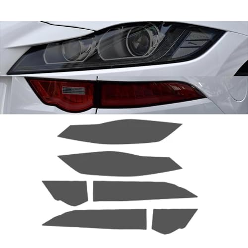 Rufutle Scheinwerfer Tönungsfolie für Jaguar F-Pace 2017-2020, Autoscheinwerferfolie Rücklichtfolie Rauchschwarz Transparent Golden Ppf TPU Aufkleber von Rufutle