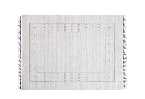 Moderner Teppich Lorry Buff GABBEH Home & Living 150 x 90 cm aus pflanzlicher Wolle in der Farbe Natural Ideal für Jede Art von Umgebung: Küche, Badezimmer, Wohnzimmer, Schlafzimmer von Rug Emotion