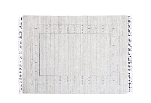 Moderner Teppich Lorry Buff GABBEH Home & Living 200 x 140 cm aus pflanzlicher Wolle in der Farbe Natural Ideal für Jede Art von Umgebung: Küche, Badezimmer, Wohnzimmer, Schlafzimmer von Rug Emotion