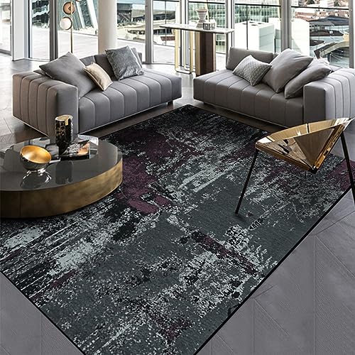 Rug-QJDDUP Kurzflor Teppich,Forest River Gray, Fuchsia Abstract, Deko Wohnzimmer Schlafzimmer Bettvorleger Flure Korridore Vorräume Homeoffices,Blue-Gray,110 x 170 cm von Rug-QJDDUP