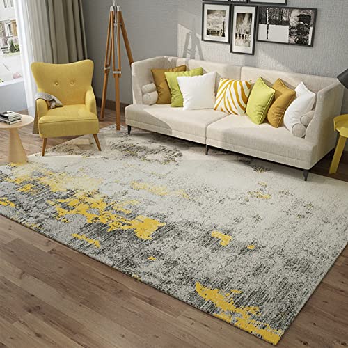 Rug-QJDDUP Kurzflor Teppich,Gelb Grau Abstrakt Modern Design, Yellow, 110 x 200 cm, Kurzflor Designer Teppiche großen Wohnzimmern Schlafzimmern Arbeitszimmer Balkonen Rug-QJDDUP Kurzflor Teppich,Gelb Grau Abstrakt Modern Design, Yellow, 110 x 200 cm, Kurzflor Designer Teppiche großen Wohnzimmern Schlafzimmern Arbeitszimmer Balkonen von Rug-QJDDUP