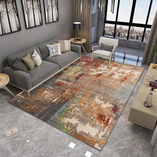 Rug-QJDDUP Modern Kurzflor WohnzimmerTeppich,Rot, Grau, Khaki, Beige, Mehrfarbig, abstraktes Art Deco,Colourful,140 x 200 cm, Teppiche für Wohnzimmer, Esszimmer, Schlafzimmer, Kinderzimmer, Rug-QJDDUP Modern Kurzflor WohnzimmerTeppich,Rot, Grau, Khaki, Beige, Mehrfarbig, abstraktes Art Deco,Colourful,140 x 200 cm, Teppiche für Wohnzimmer, Esszimmer, Schlafzimmer, Kinderzimmer, von Rug-QJDDUP