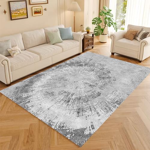Rug-QJDDUP Moderner Teppich Kurzflor Weicher,Grau-weißes abstraktes modernes Design,Gray,120 x 200 cm,Wohnzimmer Schlafzimmer Küche Esszimmer Rug-QJDDUP Moderner Teppich Kurzflor Weicher,Grau-weißes abstraktes modernes Design,Gray,120 x 200 cm,Wohnzimmer Schlafzimmer Küche Esszimmer von Rug-QJDDUP