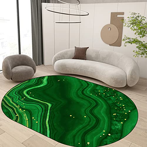 Rug-QJDDUP Teppich,Green Gold Yellow Abstract Pattern,Vibrant Green, Oval 200 x 300 cm, Kurzflor Teppiche groß Wohnzimmer, Wohnzimmerteppich Innenbereich Bodenmatte Dekoration Rug-QJDDUP Teppich,Green Gold Yellow Abstract Pattern,Vibrant Green, Oval 200 x 300 cm, Kurzflor Teppiche groß Wohnzimmer, Wohnzimmerteppich Innenbereich Bodenmatte Dekoration von Rug-QJDDUP
