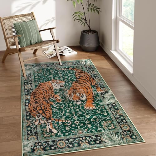 Rug-QJDDUP Teppich Flur Eingangsbereich 70 x 140 cm Anti-Rutsch Waschbarer Kurzflor Teppiche für küchen Schlafzimmer Esszimmer Bettvorleger Moderne abstrakte Blumen orange grün Rug-QJDDUP Teppich Flur Eingangsbereich 70 x 140 cm Anti-Rutsch Waschbarer Kurzflor Teppiche für küchen Schlafzimmer Esszimmer Bettvorleger Moderne abstrakte Blumen orange grün von Rug-QJDDUP