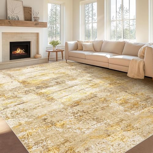 Rug-QJDDUP Teppich Flur Eingangsbereich 70 x 140 cm Anti-Rutsch Waschbarer Kurzflor Teppiche für küchen Schlafzimmer Esszimmer Bettvorleger Moderne abstrakte Tinte gelb Rug-QJDDUP Teppich Flur Eingangsbereich 70 x 140 cm Anti-Rutsch Waschbarer Kurzflor Teppiche für küchen Schlafzimmer Esszimmer Bettvorleger Moderne abstrakte Tinte gelb von Rug-QJDDUP