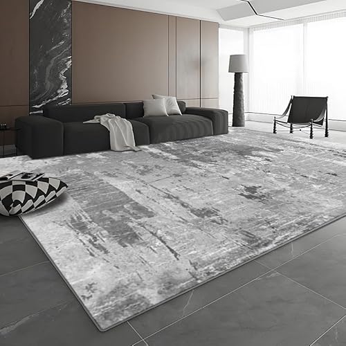 Rug-QJDDUP Teppich Flur Eingangsbereich 70 x 140 cm Anti-Rutsch Waschbarer Kurzflor Teppiche für küchen Schlafzimmer Esszimmer Bettvorleger Modernes abstraktes Tintengrau Rug-QJDDUP Teppich Flur Eingangsbereich 70 x 140 cm Anti-Rutsch Waschbarer Kurzflor Teppiche für küchen Schlafzimmer Esszimmer Bettvorleger Modernes abstraktes Tintengrau von Rug-QJDDUP