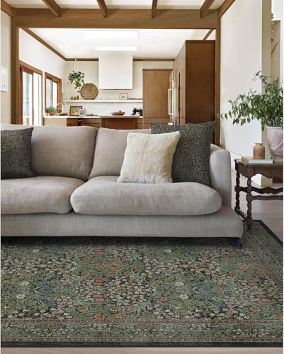 Rug-QJDDUP Teppich Großer Wohnzimmer 180 x 200 cm rutschfest Kurzflor Waschbarer Moderner Teppich für Küchen Büro Esszimmer Moderne abstrakte Blumen grün orange Rug-QJDDUP Teppich Großer Wohnzimmer 180 x 200 cm rutschfest Kurzflor Waschbarer Moderner Teppich für Küchen Büro Esszimmer Moderne abstrakte Blumen grün orange von Rug-QJDDUP