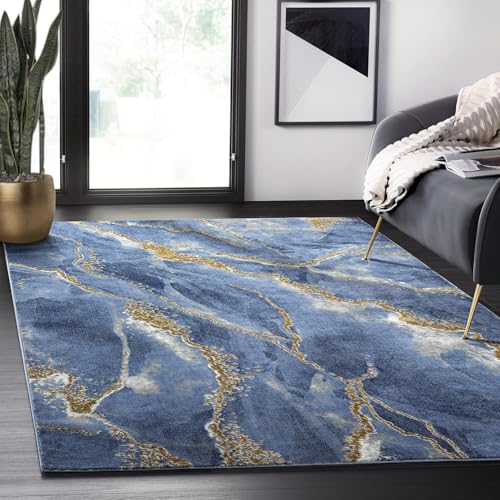 Rug-QJDDUP Teppich Großer Wohnzimmer 180 x 200 cm rutschfest Kurzflor Waschbarer Moderner Teppich für Küchen Büro Esszimmer Moderne abstrakte Tinte blau gelb Rug-QJDDUP Teppich Großer Wohnzimmer 180 x 200 cm rutschfest Kurzflor Waschbarer Moderner Teppich für Küchen Büro Esszimmer Moderne abstrakte Tinte blau gelb von Rug-QJDDUP