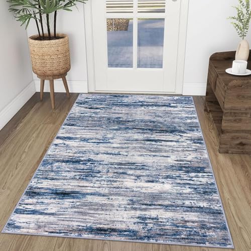 Rug-QJDDUP Teppich Großer Wohnzimmer 180 x 200 cm rutschfest Kurzflor Waschbarer Moderner Teppich für Küchen Büro Esszimmer Moderne abstrakte Tinte blau grau Rug-QJDDUP Teppich Großer Wohnzimmer 180 x 200 cm rutschfest Kurzflor Waschbarer Moderner Teppich für Küchen Büro Esszimmer Moderne abstrakte Tinte blau grau von Rug-QJDDUP