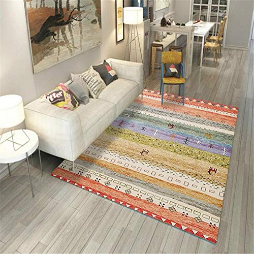 Rug-QJDDUP Teppich Kurzflor Modern Groß Bereich Wohnzimmer Teppiche 7mm Dick Ethnisches abstraktes Muster der Weinlese bunt Teppich 1.6x2.3m Rug-QJDDUP Teppich Kurzflor Modern Groß Bereich Wohnzimmer Teppiche 7mm Dick Ethnisches abstraktes Muster der Weinlese bunt Teppich 1.6x2.3m von Rug-QJDDUP